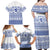 Scottish Christmas Family Matching Off Shoulder Maxi Dress and Hawaiian Shirt Scotland Thistle and Celtic Knot White-Blue Color - Wonder Print Shop