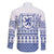 Scottish Christmas Family Matching Summer Maxi Dress and Hawaiian Shirt Scotland Thistle and Celtic Knot White-Blue Color - Wonder Print Shop
