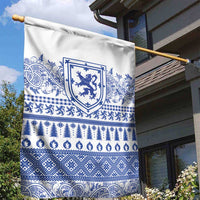 Scottish Christmas Garden Flag Scotland Thistle and Celtic Knot White-Blue Color - Wonder Print Shop
