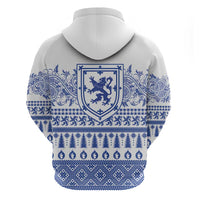 Scottish Christmas Hoodie Scotland Thistle and Celtic Knot White-Blue Color - Wonder Print Shop