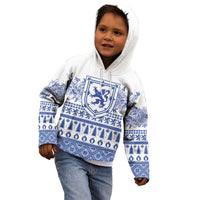 Scottish Christmas Kid Hoodie Scotland Thistle and Celtic Knot White-Blue Color - Wonder Print Shop