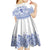 Scottish Christmas Kid Short Sleeve Dress Scotland Thistle and Celtic Knot White-Blue Color - Wonder Print Shop