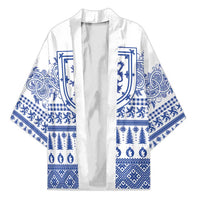 Scottish Christmas Kimono Scotland Thistle and Celtic Knot White-Blue Color - Wonder Print Shop