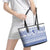 Scottish Christmas Leather Tote Bag Scotland Thistle and Celtic Knot White-Blue Color - Wonder Print Shop