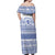 Scottish Christmas Off Shoulder Maxi Dress Scotland Thistle and Celtic Knot White-Blue Color - Wonder Print Shop