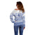 Scottish Christmas Off Shoulder Sweater Scotland Thistle and Celtic Knot White-Blue Color - Wonder Print Shop