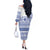 Scottish Christmas Off The Shoulder Long Sleeve Dress Scotland Thistle and Celtic Knot White-Blue Color - Wonder Print Shop