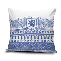 Scottish Christmas Pillow Cover Scotland Thistle and Celtic Knot White-Blue Color - Wonder Print Shop