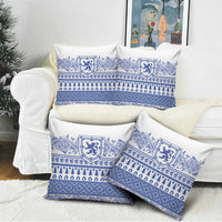 Scottish Christmas Pillow Cover Scotland Thistle and Celtic Knot White-Blue Color - Wonder Print Shop