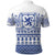 Scottish Christmas Polo Shirt Scotland Thistle and Celtic Knot White-Blue Color - Wonder Print Shop