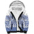 Scottish Christmas Sherpa Hoodie Scotland Thistle and Celtic Knot White-Blue Color - Wonder Print Shop