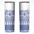 Scottish Christmas Skinny Tumbler Scotland Thistle and Celtic Knot White-Blue Color - Wonder Print Shop