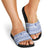 Scottish Christmas Slide Sandals Scotland Thistle and Celtic Knot White-Blue Color - Wonder Print Shop