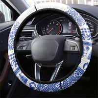 Scottish Christmas Steering Wheel Cover Scotland Thistle and Celtic Knot White-Blue Color - Wonder Print Shop