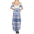 Scottish Christmas Summer Maxi Dress Scotland Thistle and Celtic Knot White-Blue Color - Wonder Print Shop