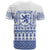 Scottish Christmas T Shirt Scotland Thistle and Celtic Knot White-Blue Color - Wonder Print Shop