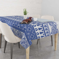Scottish Christmas Tablecloth Scotland Thistle and Celtic Knot White-Blue Color - Wonder Print Shop