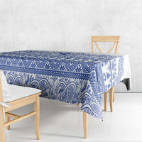 Scottish Christmas Tablecloth Scotland Thistle and Celtic Knot White-Blue Color - Wonder Print Shop