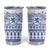 Scottish Christmas Tumbler Cup Scotland Thistle and Celtic Knot White-Blue Color - Wonder Print Shop