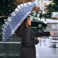 Scottish Christmas Umbrella Scotland Thistle and Celtic Knot White-Blue Color - Wonder Print Shop