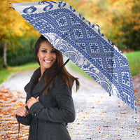 Scottish Christmas Umbrella Scotland Thistle and Celtic Knot White-Blue Color - Wonder Print Shop