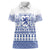 Scottish Christmas Women Polo Shirt Scotland Thistle and Celtic Knot White-Blue Color - Wonder Print Shop