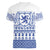 Scottish Christmas Women V-Neck T-Shirt Scotland Thistle and Celtic Knot White-Blue Color - Wonder Print Shop