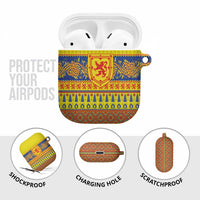 Scottish Christmas AirPods Case Scotland Thistle and Celtic Knot Yellow-Red Color - Wonder Print Shop