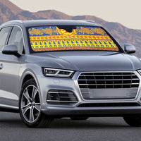 Scottish Christmas Auto Sun Shade Scotland Thistle and Celtic Knot Yellow-Red Color - Wonder Print Shop