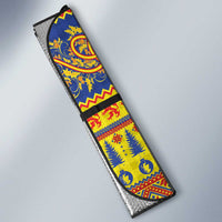 Scottish Christmas Auto Sun Shade Scotland Thistle and Celtic Knot Yellow-Red Color - Wonder Print Shop