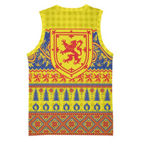 Scottish Christmas Basketball Jersey Scotland Thistle and Celtic Knot Yellow-Red Color - Wonder Print Shop