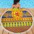 Scottish Christmas Beach Blanket Scotland Thistle and Celtic Knot Yellow-Red Color - Wonder Print Shop