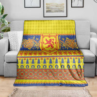Scottish Christmas Blanket Scotland Thistle and Celtic Knot Yellow-Red Color - Wonder Print Shop