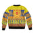 Scottish Christmas Bomber Jacket Scotland Thistle and Celtic Knot Yellow-Red Color - Wonder Print Shop
