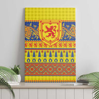 Scottish Christmas Canvas Wall Art Scotland Thistle and Celtic Knot Yellow-Red Color - Wonder Print Shop