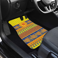 Scottish Christmas Car Mats Scotland Thistle and Celtic Knot Yellow-Red Color - Wonder Print Shop