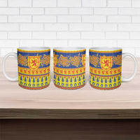 Scottish Christmas Ceramic Mug Scotland Thistle and Celtic Knot Yellow-Red Color - Wonder Print Shop