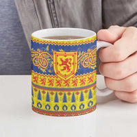 Scottish Christmas Ceramic Mug Scotland Thistle and Celtic Knot Yellow-Red Color - Wonder Print Shop