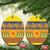 Scottish Christmas Ceramic Ornament Scotland Thistle and Celtic Knot Yellow-Red Color - Wonder Print Shop
