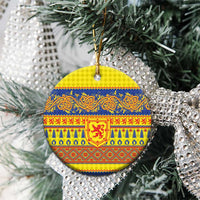 Scottish Christmas Ceramic Ornament Scotland Thistle and Celtic Knot Yellow-Red Color - Wonder Print Shop