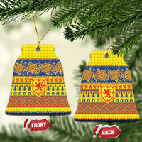 Scottish Christmas Ceramic Ornament Scotland Thistle and Celtic Knot Yellow-Red Color - Wonder Print Shop
