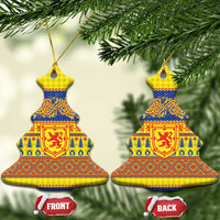 Scottish Christmas Ceramic Ornament Scotland Thistle and Celtic Knot Yellow-Red Color - Wonder Print Shop