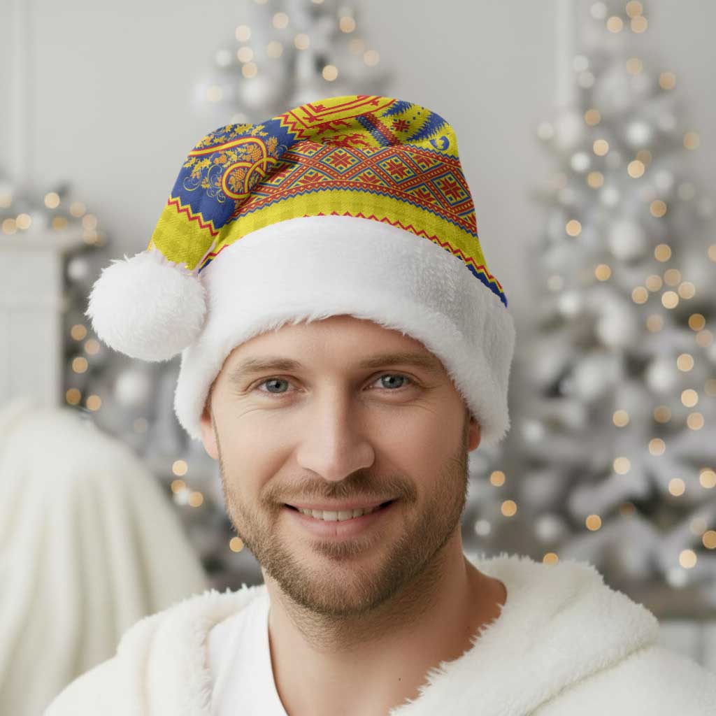 Scottish Christmas Santa Hat Scotland Thistle and Celtic Knot Yellow-Red Color - Wonder Print Shop