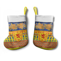 Scottish Christmas Christmas Stocking Scotland Thistle and Celtic Knot Yellow-Red Color - Wonder Print Shop