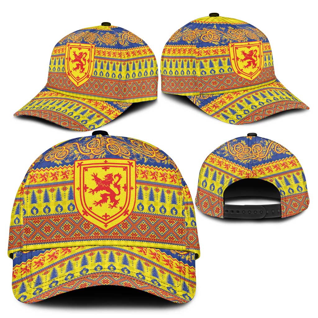 Scottish Christmas Classic Cap Scotland Thistle and Celtic Knot Yellow-Red Color - Wonder Print Shop