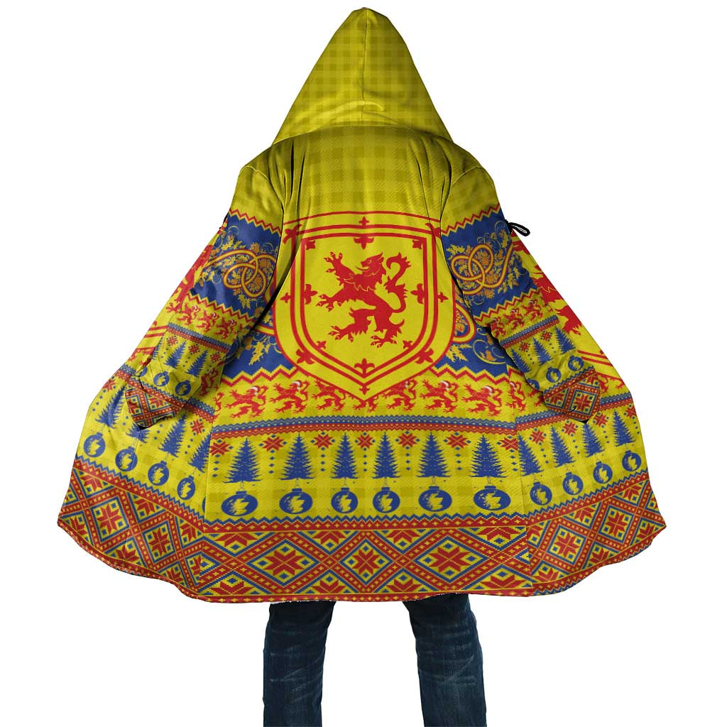 Scottish Christmas Cloak Scotland Thistle and Celtic Knot Yellow-Red Color - Wonder Print Shop