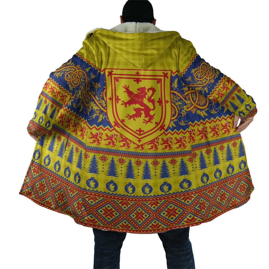 Scottish Christmas Cloak Scotland Thistle and Celtic Knot Yellow-Red Color - Wonder Print Shop