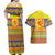 Scottish Christmas Couples Matching Off Shoulder Maxi Dress and Hawaiian Shirt Scotland Thistle and Celtic Knot Yellow-Red Color - Wonder Print Shop