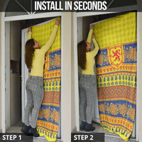 Scottish Christmas Door Cover Scotland Thistle and Celtic Knot Yellow-Red Color - Wonder Print Shop