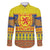 Scottish Christmas Family Matching Long Sleeve Bodycon Dress and Hawaiian Shirt Scotland Thistle and Celtic Knot Yellow-Red Color - Wonder Print Shop